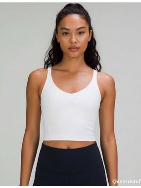 EXCELLENT Lululemon Align Tank Top White Nulu Yoga Cropped Built-In Bra Size 6